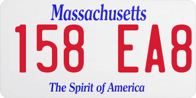 MA license plate 158EA8