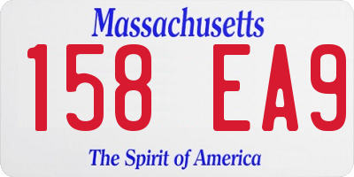 MA license plate 158EA9