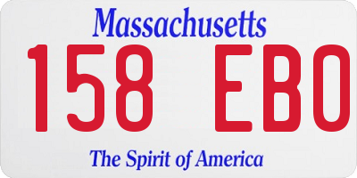 MA license plate 158EB0
