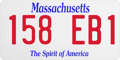 MA license plate 158EB1
