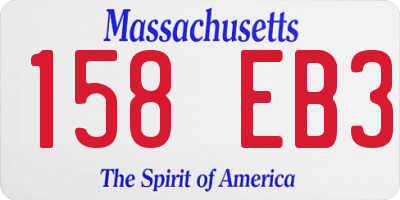 MA license plate 158EB3