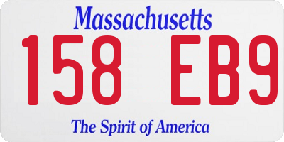 MA license plate 158EB9