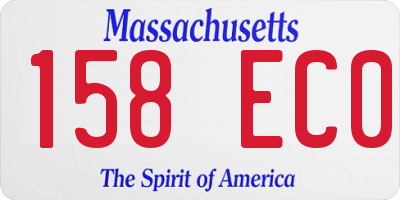 MA license plate 158EC0