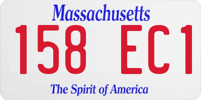 MA license plate 158EC1