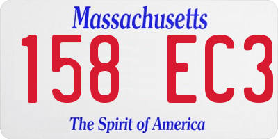 MA license plate 158EC3