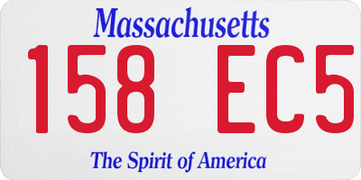 MA license plate 158EC5