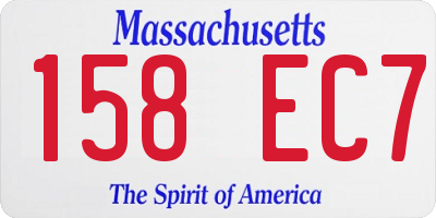 MA license plate 158EC7