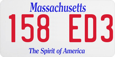 MA license plate 158ED3