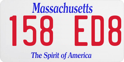 MA license plate 158ED8