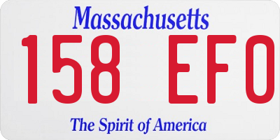 MA license plate 158EF0