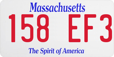 MA license plate 158EF3