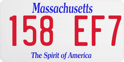 MA license plate 158EF7