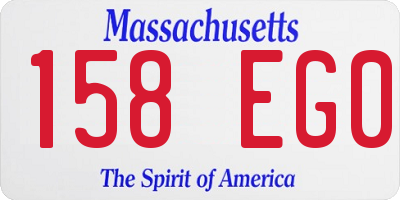 MA license plate 158EG0