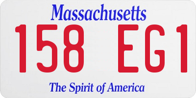 MA license plate 158EG1