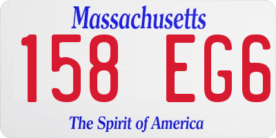 MA license plate 158EG6