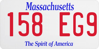 MA license plate 158EG9
