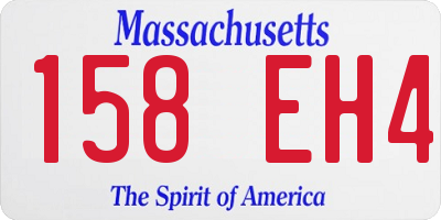 MA license plate 158EH4