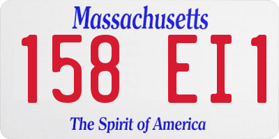 MA license plate 158EI1