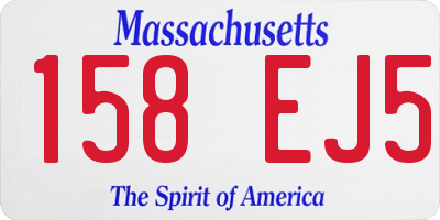 MA license plate 158EJ5