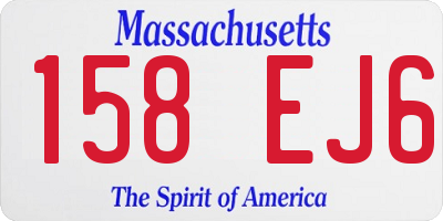 MA license plate 158EJ6