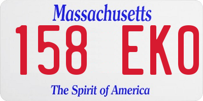 MA license plate 158EK0