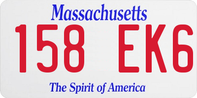 MA license plate 158EK6
