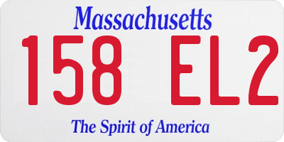 MA license plate 158EL2