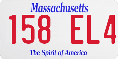 MA license plate 158EL4