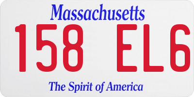 MA license plate 158EL6