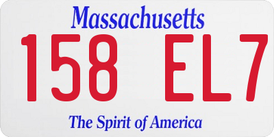 MA license plate 158EL7