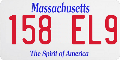 MA license plate 158EL9