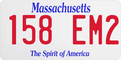 MA license plate 158EM2