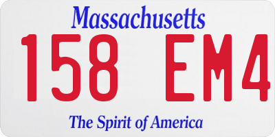 MA license plate 158EM4