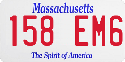 MA license plate 158EM6