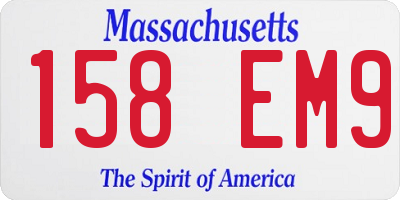 MA license plate 158EM9