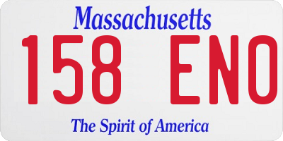 MA license plate 158EN0