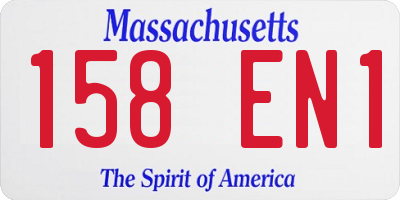 MA license plate 158EN1
