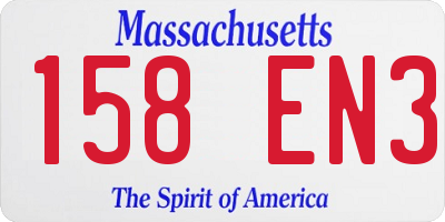 MA license plate 158EN3