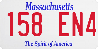 MA license plate 158EN4