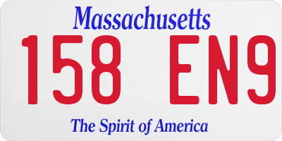 MA license plate 158EN9