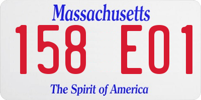 MA license plate 158EO1