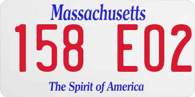 MA license plate 158EO2