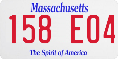 MA license plate 158EO4
