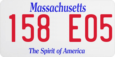MA license plate 158EO5