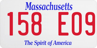 MA license plate 158EO9