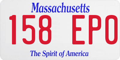 MA license plate 158EP0