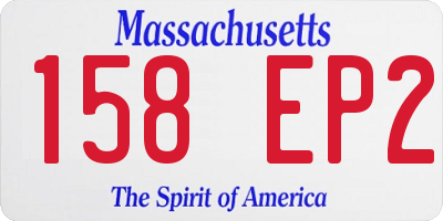 MA license plate 158EP2