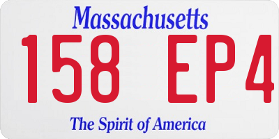 MA license plate 158EP4