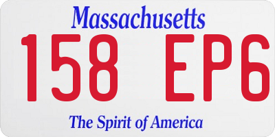 MA license plate 158EP6