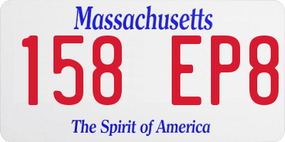 MA license plate 158EP8